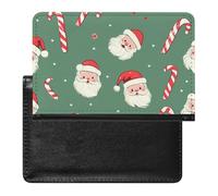 Christmas Santa Candy Canes Passport Holder Cover Wallet Slim Passport Protector Card Holder Travel Accessories