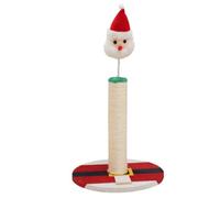 Christmas Santa Cat Scratching Post Sisal Vertical Floor Stable | Indoor Kitten Play, Space Saving Living Room Spot, Easy Cleanup, Holiday Gift Choice for Owners