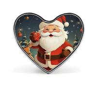 Christmas Santa Claus Buttons Pin Memorial Boutonniere for Wedding Groom Bride, Customize Lapel Heart Pin for Christmas, Men Women Costume Decorative Fashionable Brooches