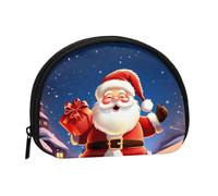 Christmas Santa Claus Coin Purse Personalized Coin Bag for Women Men Change Purse Small Wallets with Zipper Mini Shell Coin Pouch Outdoor Shopping Change Storage Bag Handbags Gifts