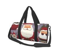 Christmas Santa Claus Duffle Bag With Shoes Compartment And Adjustable Strap,Foldable Travel Duffel Bags For Men Women,Waterproof Duffel Bags, Black, One Size
