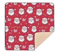 Christmas Santa Claus Faces Baby Play Mat for Floor, 50x50 inch Playpen Mat,Thicken Soft Non-Slip Tummy Time Mat for Toddlers and Infants