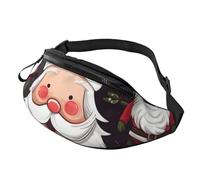 Christmas Santa Claus Fanny Pack for Men Women, Waterproof Sports Waist Bag Fashion Belt Bag Crossbody Bags Hip Bum Bag with Adjustable Strap Large Sling Bag Purse for Travel Hiking