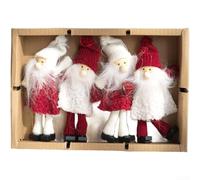 Christmas Santa Claus Felt Ornament Hanging Decor with Cartoon No Face Santa Tree for Holiday Seasonal Decoration (C)