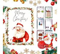 Christmas Santa Claus Gift Card Book,Surprises On Every Page, DIY Spiral-Bound Merry Christmas College Survival Gift Card Book Holder, Greeting Cards Holder for College Student Graduation Gifts