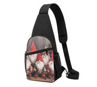 Christmas Santa Claus Gnomes Printed Sling Backpacks Casual Crossbody Shoulder Bag Chest Pack for Men Women