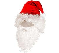 Santa With Hair Beard Eyebrows Christmas Theme Hats Caps & Headwear for Fancy Dress Costumes Accessory