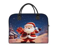 Christmas Santa Claus Laptop Tote Bag Casual Travel Handbag Multi Pocket Shoulder Bags for Work Travel