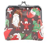 Christmas Santa Claus Leather Purse Red Buckle Small Coin Purse for Girls Red Santa Claus OneSize, Red Santa Clause, OneSize, Classic