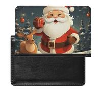 Christmas Santa Claus Passport Holder Cover Passport Cover Protector Essentials with Credit Card Slots Slim Travel Wallet Covers Documents Organizer Protector for Man&Women