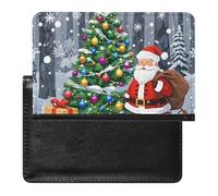 Christmas Santa Claus Passport Holder ID Card Protector Case Holder Travel Pack Unisex-adult Waterproof Passport