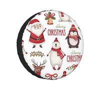 Christmas Santa Claus Print Back Tyre Tire Cover Universal Dust-Proof Tyre wheelcover, For Truck, Car, SUV, 16in