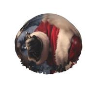 Christmas Santa Claus Print Shower Cap, Shower Cap for Women Reusable, Waterproof Bath Cap,Quick Drying Bath Hair Cap