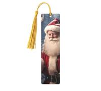 Christmas Santa Claus Print Wooden Bookmarks Beautiful Notebook Accessories for Men Women Book Lovers