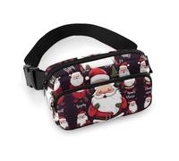 Christmas Santa Claus Printed Fanny Pack Fanny Packs for Women Men,Crossbody Bag Large Chest Bag with Adjustable Strap for Outdoors Workout Traveling Casual Running, Christmas Santa Claus, 20x13cm