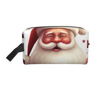 Christmas Santa Claus Printed Makeup Bag Travel Portable Cosmetic Bag Large Capacity Makeup Case Toiletry Handbag Organiser for Women
