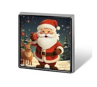 Christmas Santa Claus Printed Square Badge Metal Button Badge Decorative Button Brooch Lapel Pins Bag Hat Accessories for Women Men Aluminum