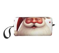 Christmas Santa Claus Printed Travel Makeup Bag Portable Cosmetic Bag Makeup Case Toiletry Handbag Organiser for Women