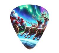 Christmas-Santa-Claus-Reindeer 12 Pack Guitar Picks With 3 Thicknesses And Storage Box, Abs Plectrums For Electric Bass Guitar Players