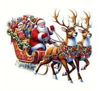 Christmas Santa Claus Reindeer PVC Vinyl Car Decals Stickers Waterproof Self-Adhesive Decals for Cars, Laptops, Trucks, Motorcycles Wall Window Luggage Scratch Cover Door Decor Sticker