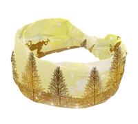 Christmas Santa Claus Reindeers Flying Across the Moon Wide Headbands for Women Elastic Head Bands Non Slip Hairband Turban Headband for Workout Yoga Sport Running