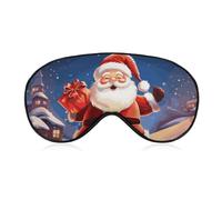 Christmas Santa Claus Sleep Mask for Women Men Side Sleeper Eye Cover with Adjustable Strap Soft Breathable Blackout Mask Slip-Free Deep Sleeping Travel Essentials