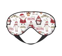 Christmas Santa Claus Soft Sleep Mask Adjustable Strap Light Blocking Reversible Comfortable Night Mask