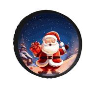 Christmas Santa Claus Spare Tire Cover PVC Leather Spare Wheel Cover Dustproof Waterproof Jeep Tire Cover for 32inch Camper, RV Trailer, Truck, SUV Fit Diameter 28-34 Inch