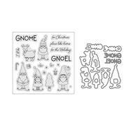 Christmas Santa Claus Stamp and Die Sets for Card Making, Clear Stamps and Cutting Dies Set for Paper Albums Crafts Decor