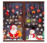 Christmas Santa Claus Static Clings Decorations - 24 Pcs Festive Santa Themed Window Stickers, No Glue Needed, Just Wet & Stick, Perfect for Glass Windows, Mirrors, Lamps & Smooth Surfaces, Xmas Decor