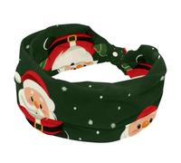 Christmas Santa Claus Stretchy Headbands for Women, Twisted Knot Turban Hair Wrap, Yoga Workout Sport Headband, Wide Hairband for Girls Ladies