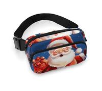 Christmas Santa Claus Waist Bag Fashion Fanny Bag with Adjustable Strap for Outdoor Workout Cycling Unisex, white, 20x13cm, Waist Bag