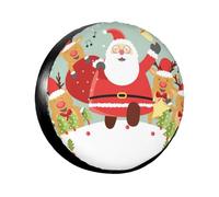 Christmas Santa Claus Wheel Cover14-17 Inch Spare Tyre Cover Fit Traile Rv Suv Truck Tough Tire Wheel Soft Cover