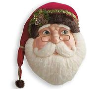Christmas Santa Claus Wreath,Santa Wallpiece with Ribbon Bow & hat,Merry Christmas Santa Wreath,Christmas Wreath Garland,Christmas Window Fireplace Wall Front Door Decor (A)