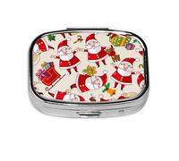Christmas Santa Claus Xmas,Meta Pill Box 2 Compartment Medicine Case,Portable Organizer