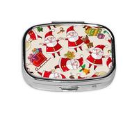 Christmas Santa Claus Xmas,Meta Pill Box 2 Compartment Medicine Case,Portable Organizer,Rectangle Meta Portable Organizer Pill Box 1893 Compartment Medicine Case