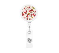 Christmas Santa Claus Xmas, Retractable Badge Holder,Badge Reels Holder with ID Clip Alligator Clip