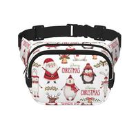 Christmas Santa Claus Zipper Fanny Pack, Crossbody Bags with Adjustable Strap for Jogging, Cycling