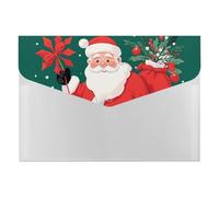 Christmas Santa Clauss File Folder 6-Pocket, Waterproof Accordion File Organizer with Snap Closure, Expanding Document Holder for Office, Home