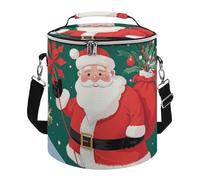 Christmas Santa Clauss Lunch Bag, 15L Portable Leakproof Picnic Basket with Shoulder Strap, Insulated Picnic Cooler Bag for Camping, Beach, Hiking & Groceries