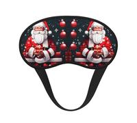 Christmas Santa Clauss Print Black Out Eye Mask for Sleeping Airplane, Sleep Mask Polyester for Home and Travel