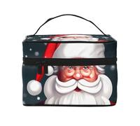 Christmas Santa Clauss Print Portable Travel Makeup Case Versatile Zipper Makeup Bag Large Capacity