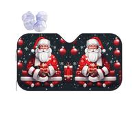 Christmas Santa Clauss Printing Car Windshield Sunshade-Thicken Bubble Block Heat and Sun UV Rays,Front Windshield,Sun Visor