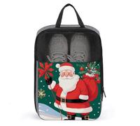 Christmas Santa Clauss Shoe Bag Waterproof & Breathable Shoe Pouch for Travel, Portable Carry Case for Sports Sneakers, Gym, Vacation