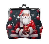 Christmas Santa Clauss small wallets woman,wallets for women,coin purse for women,small womens wallet,with zipper and kiss lock, Black, One Size, Art Deco