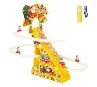 Christmas Santa Climbing Toy Climbing Santa Game Automatic Stair Climbing Toy With LED Lights Musical Toys For Santa Funny Toys For Kids Boys And Girls (C, 20X25X6cm)