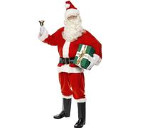 Christmas Santa Costume Deluxe Professional Santa Suits Fancy Dress Grotto Outfi