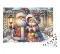 Christmas Santa Couple 1000 Piece Puzzle for Adults: Mr And Mrs Claus Lantern Fun And Challenging Family Game & Great Gift Idea 70x50cm/1000pcs