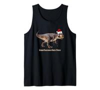 Christmas Santa Dino t-rex santasaurius Lights Gift Santa Tank Top