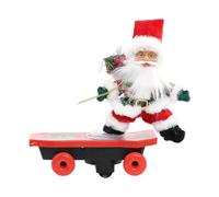 Christmas Santa Dolls Christmas Doll On Electric Skateboard Music | Santa Claus Tabletop Decor for Kids Living Room Bedroom Bookshelf Nightstand Holiday Party Kids Room